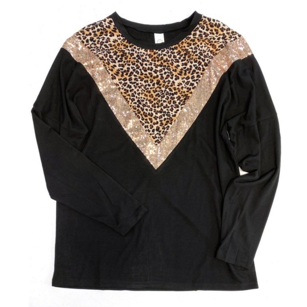 The leopard glitz top